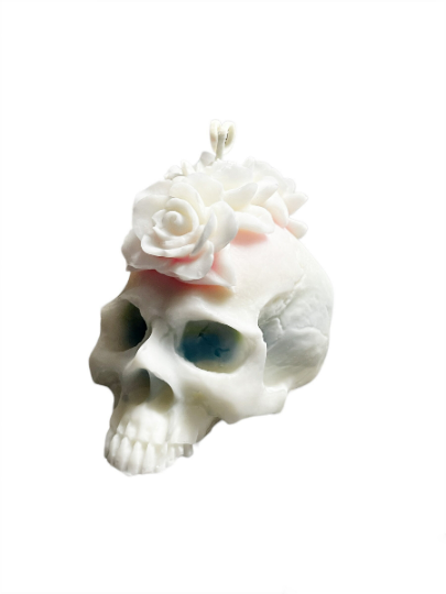 Skull Candle W/ Rose Mohawk * Bleeding *
