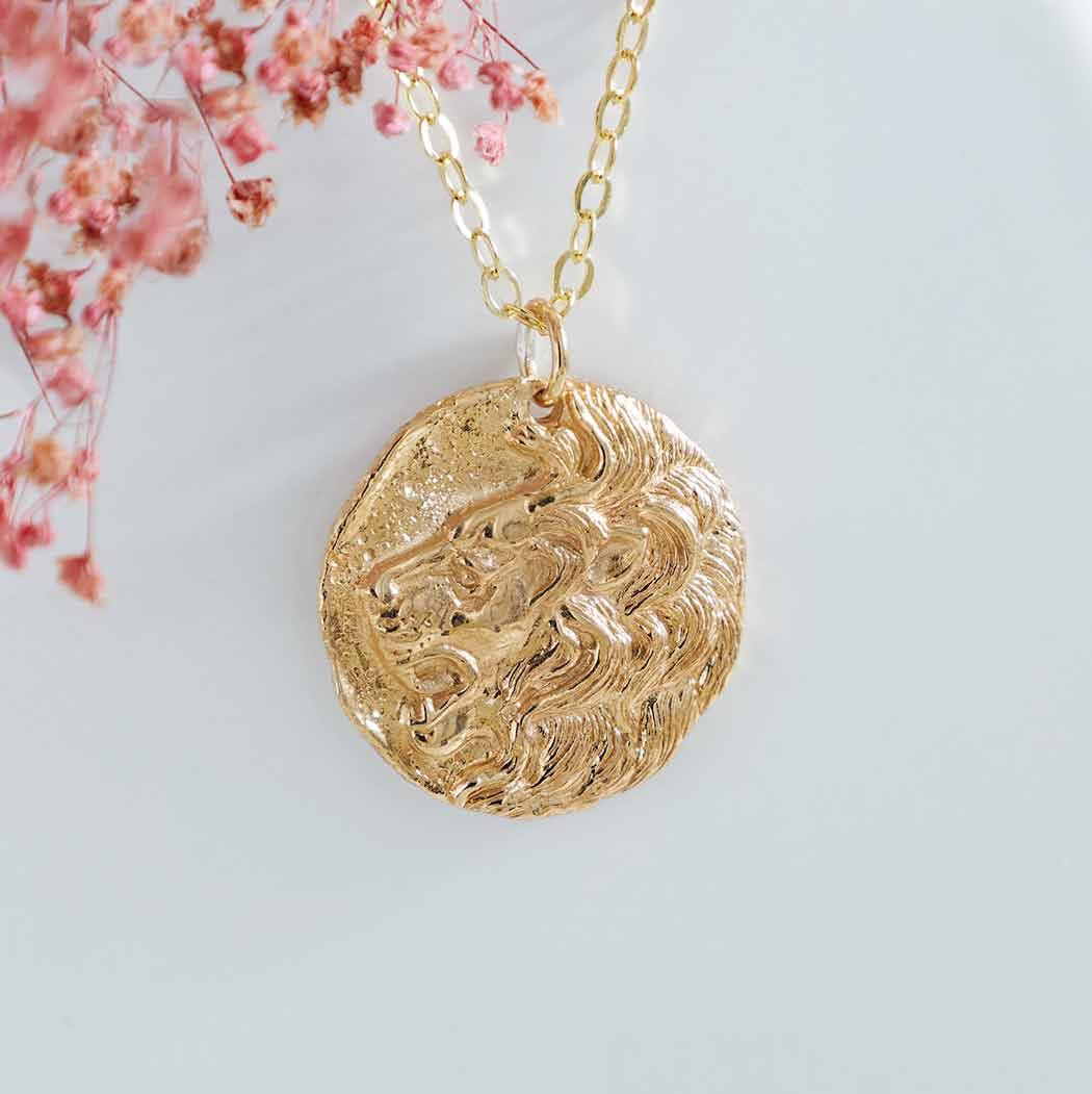 Ancient Lion Head Coin Necklace