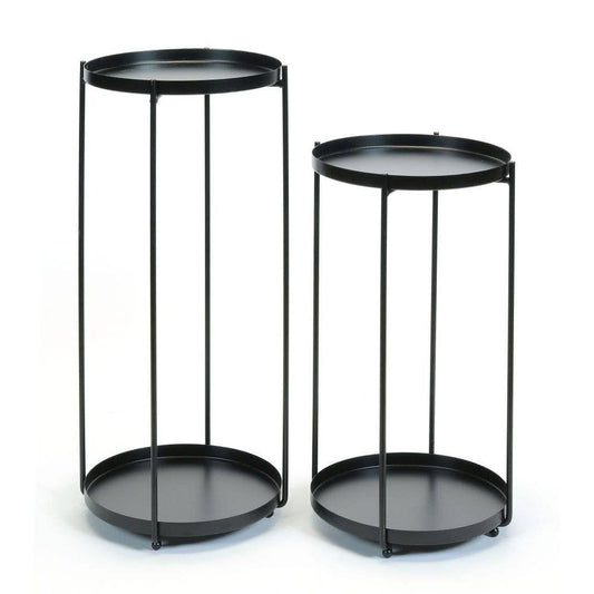 Metal Round Black Plant Stands