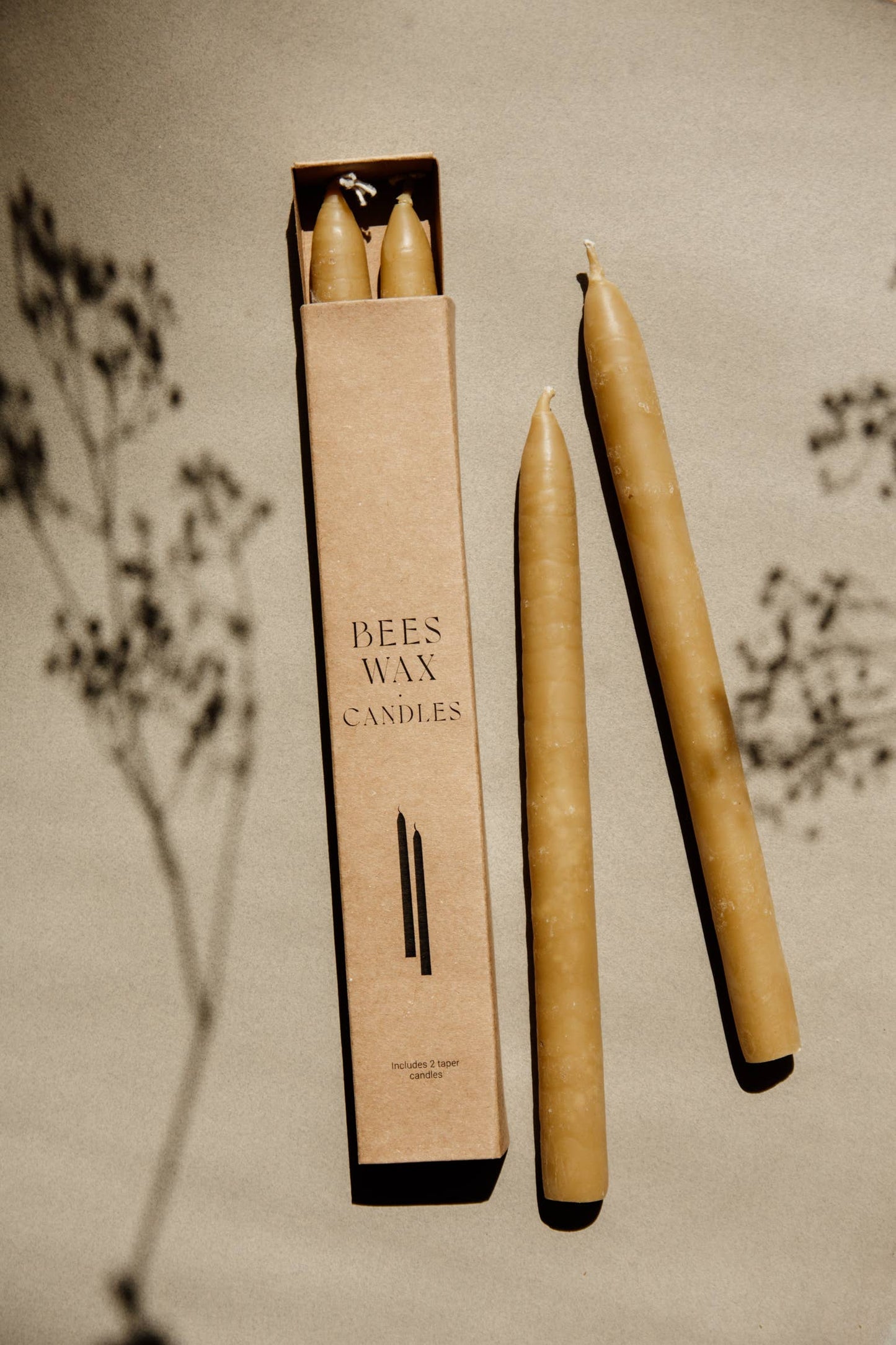 Beeswax Taper Candles | Set of 2