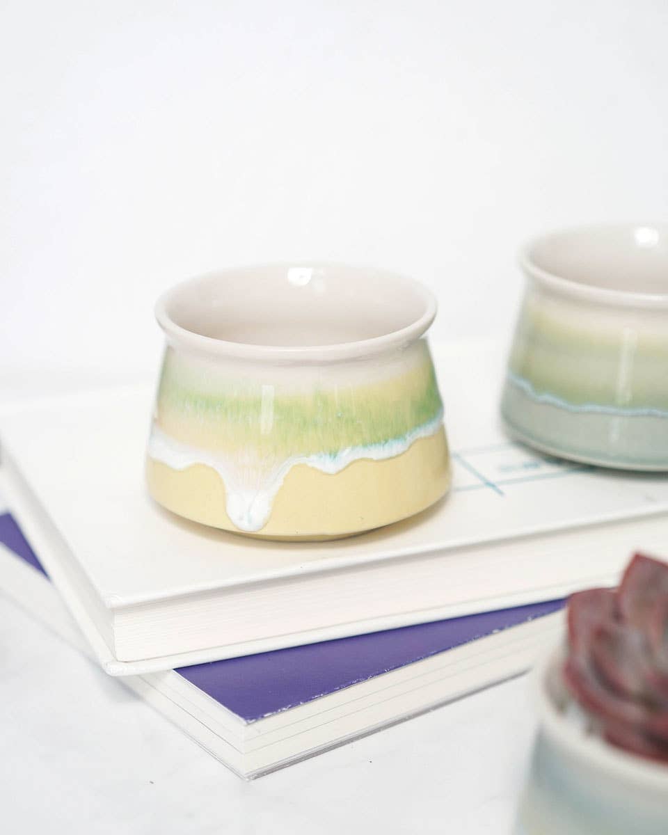 Small Glazed Pot Tricolor