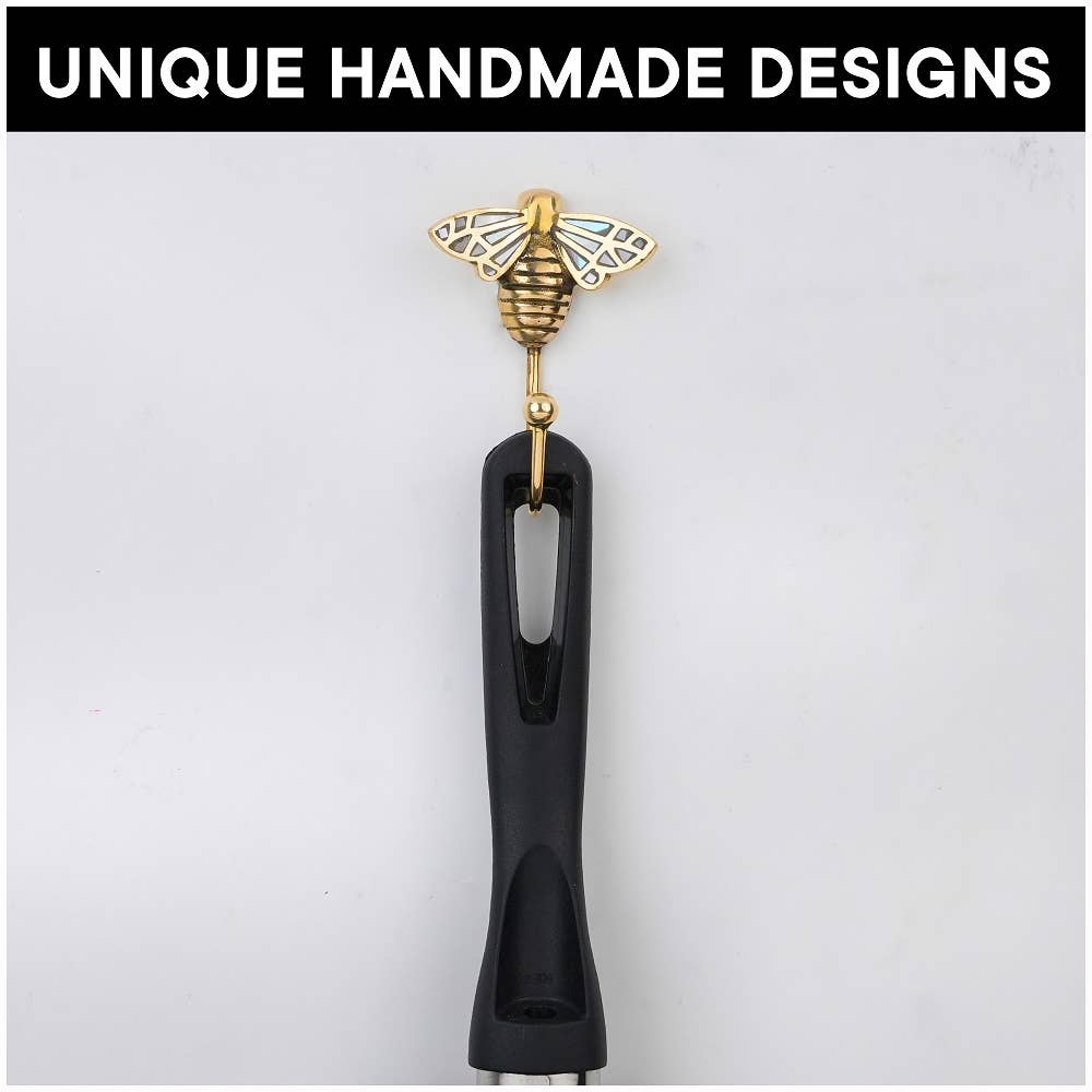 Brass Bee Wall Hook w/ Mother of Pearl