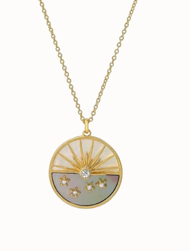 Moon and Star Talisman Necklace
