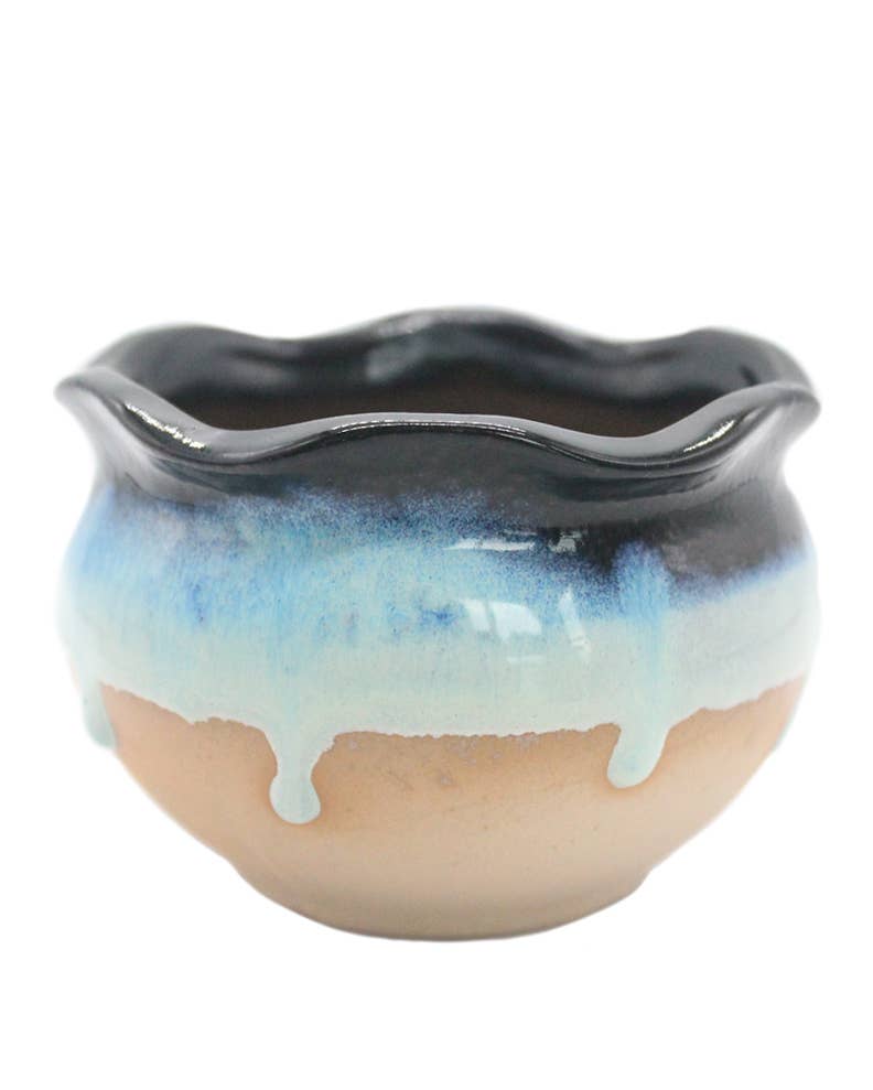 Ceramic Navy Drip Pot