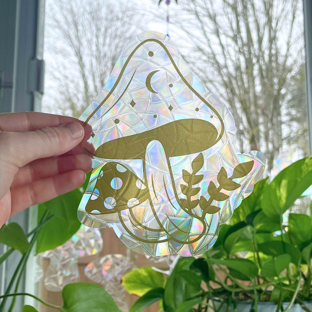 Celestial Mushroom Suncatcher Sticker
