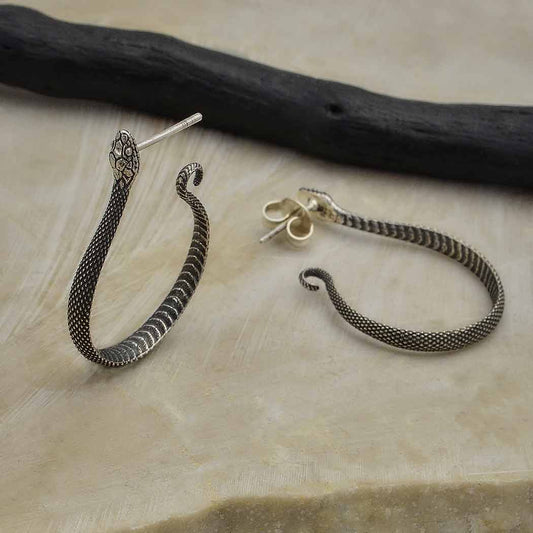 Snake Hoop Earrings