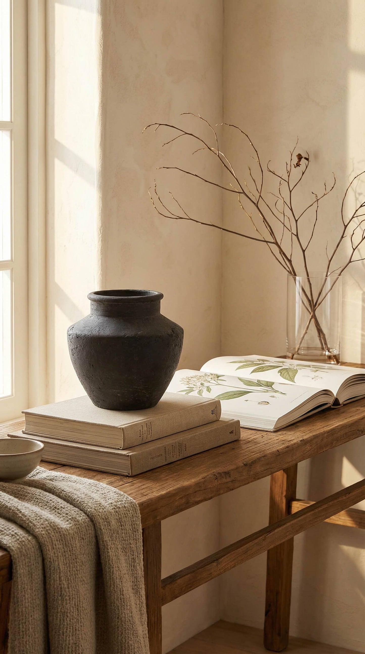 Vase Black Terracotta Flared Neck