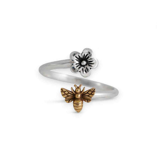 Flower and Bee Ring