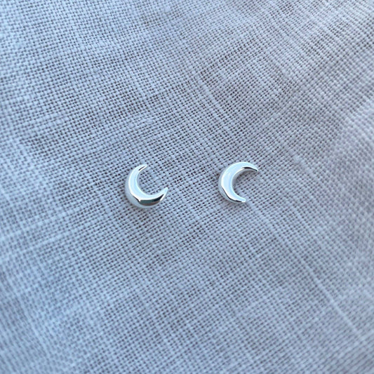 Crescent Moon Studs