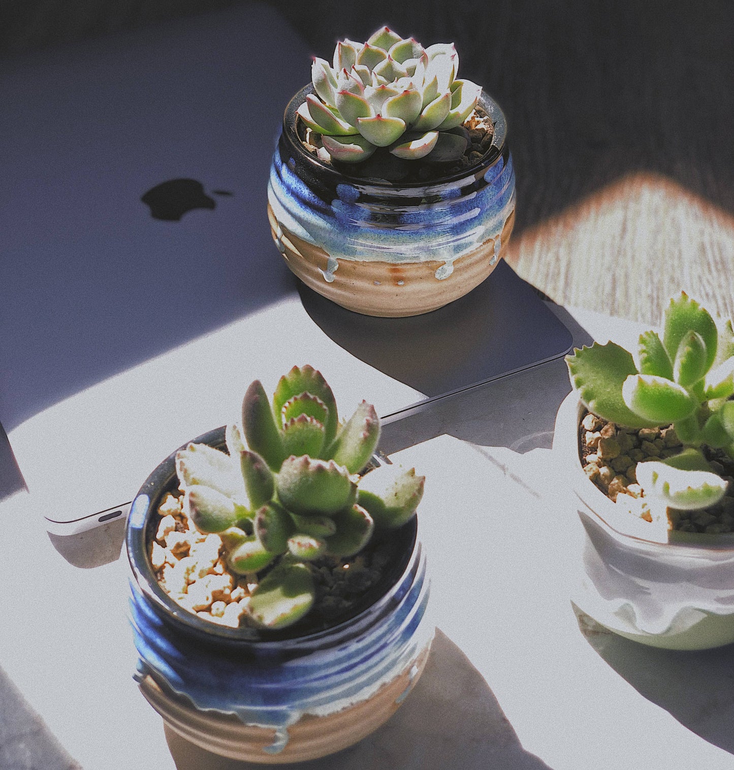 Ceramic Navy Drip Pot