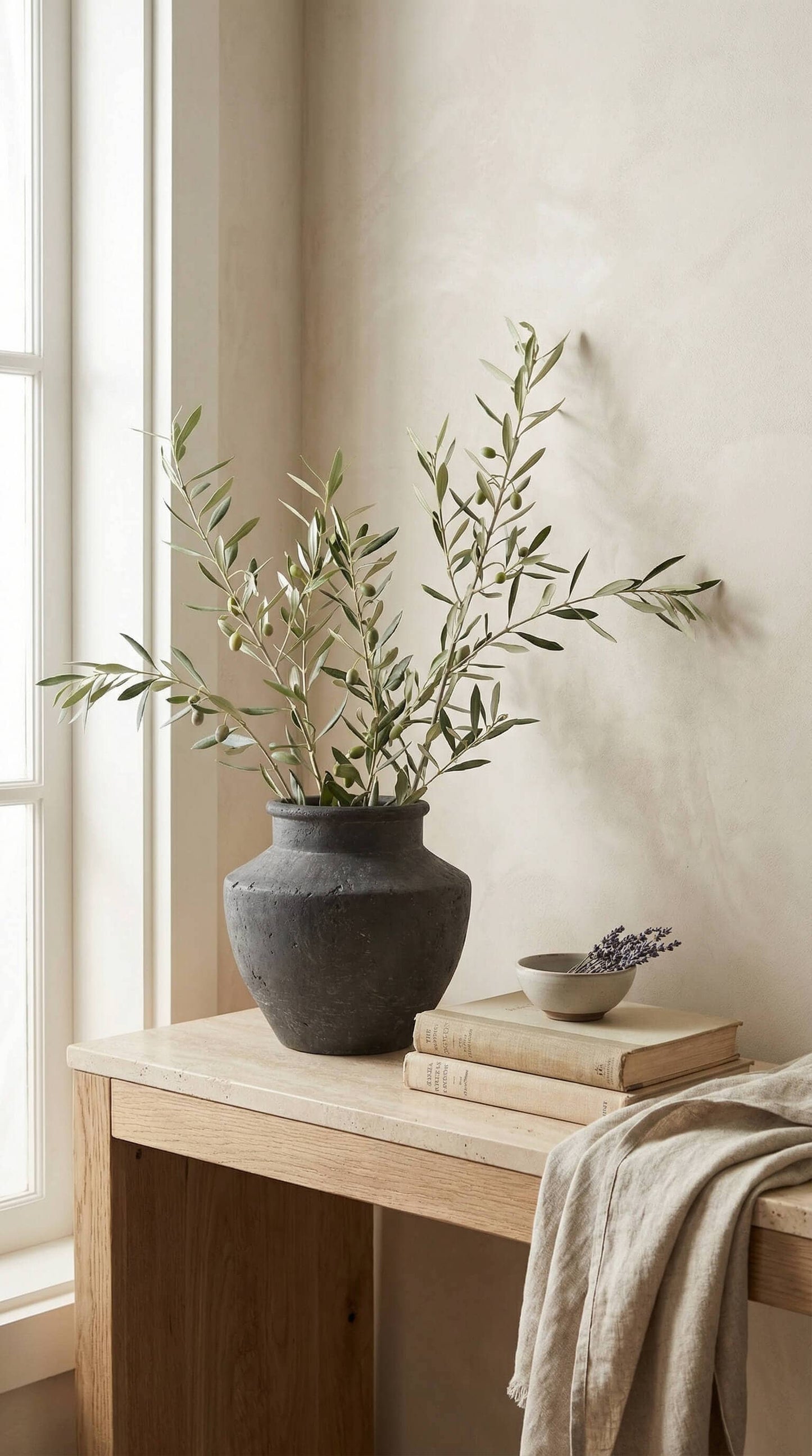 Vase Black Terracotta Flared Neck