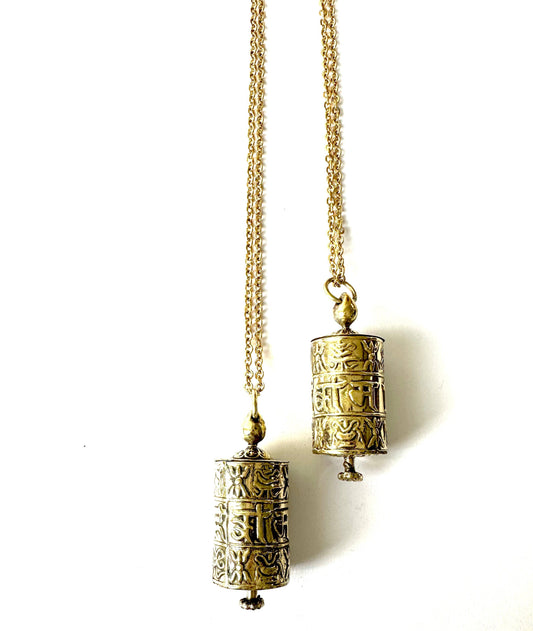 Boho Gal | Vintage Tibetan Prayer Wheel Necklace