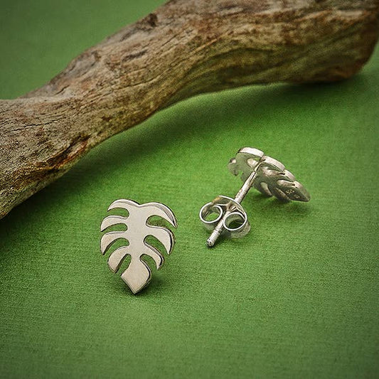 Nina Designs | Monstera Stud Earrings