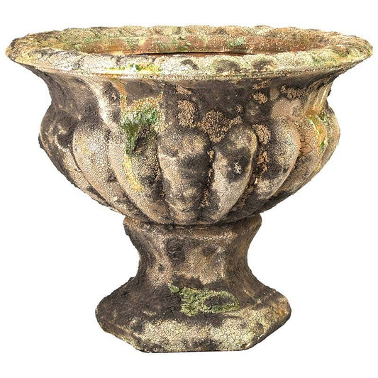 Aged Ceramic French Urn Low - Large