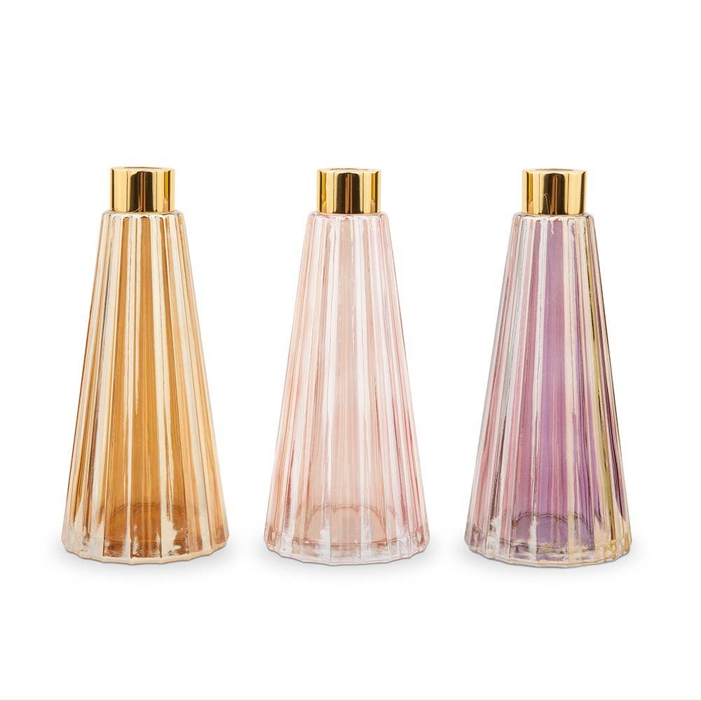 Tapered Colored Glass Bud Vases