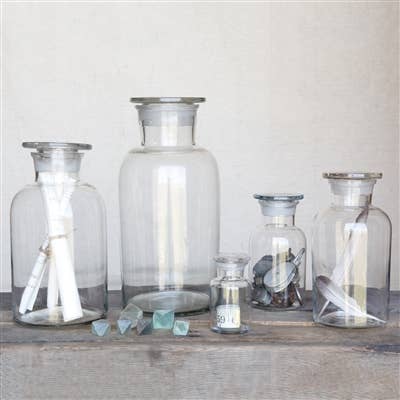 Pharmacy Jar with Stopper - Lrg - Clear