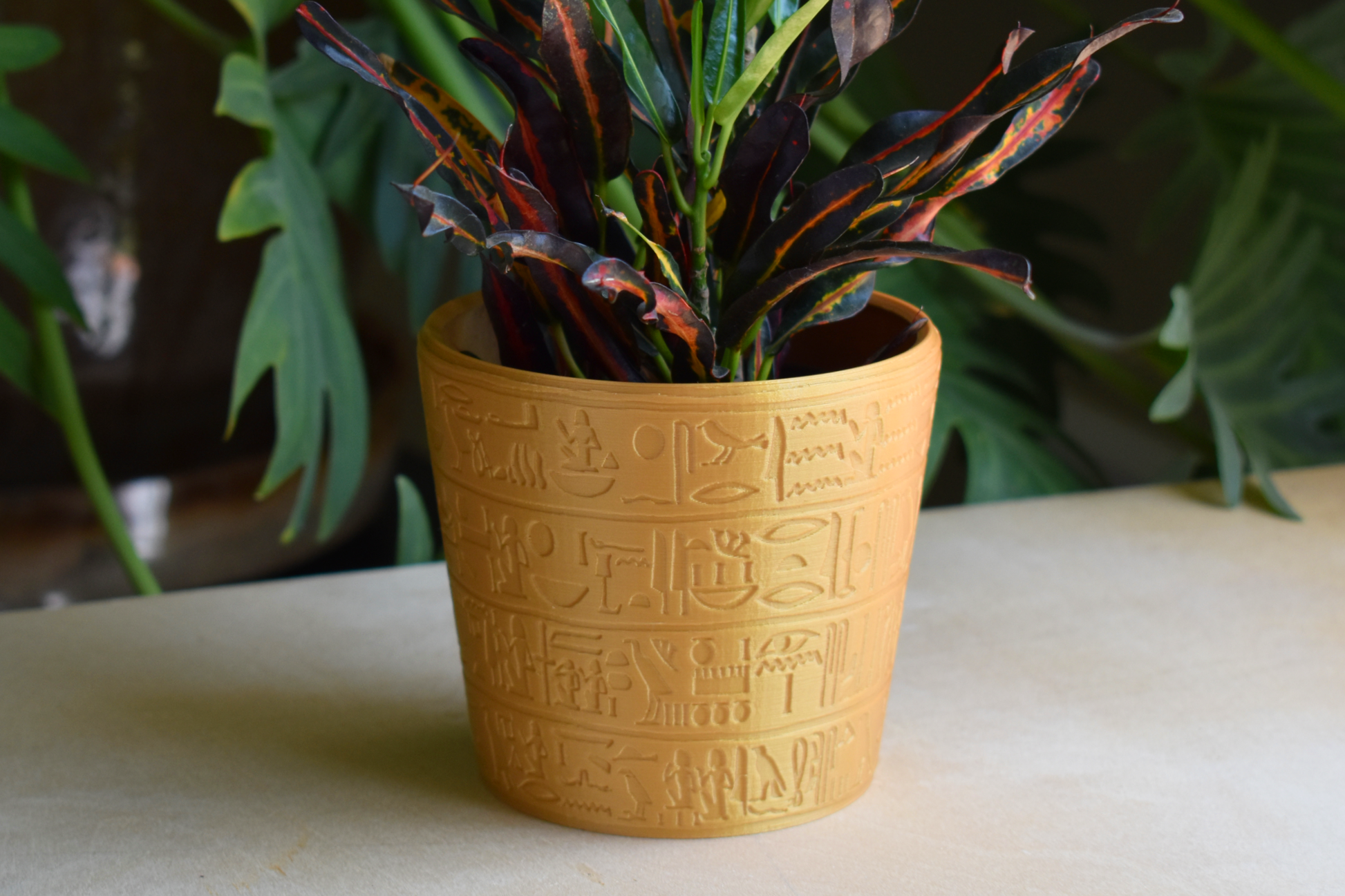 egyptian plant pot Hieroglyphics Egyptian Planter Pot 4"