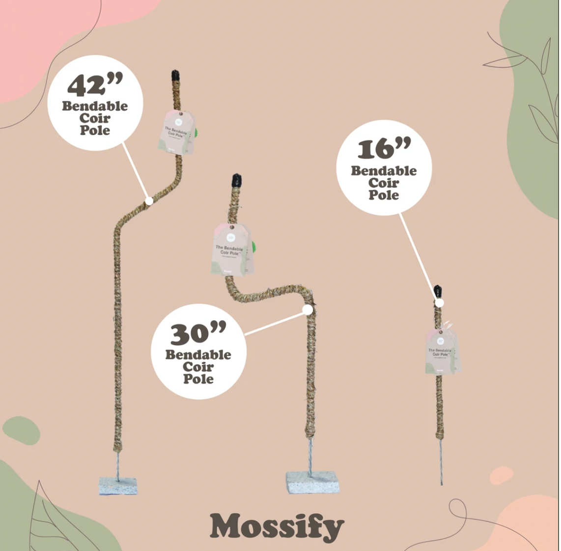 MOSSify |  Bendable Coco Coir Pole THIN