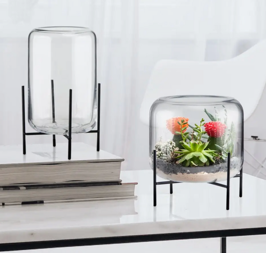 Glass Vase + Stand