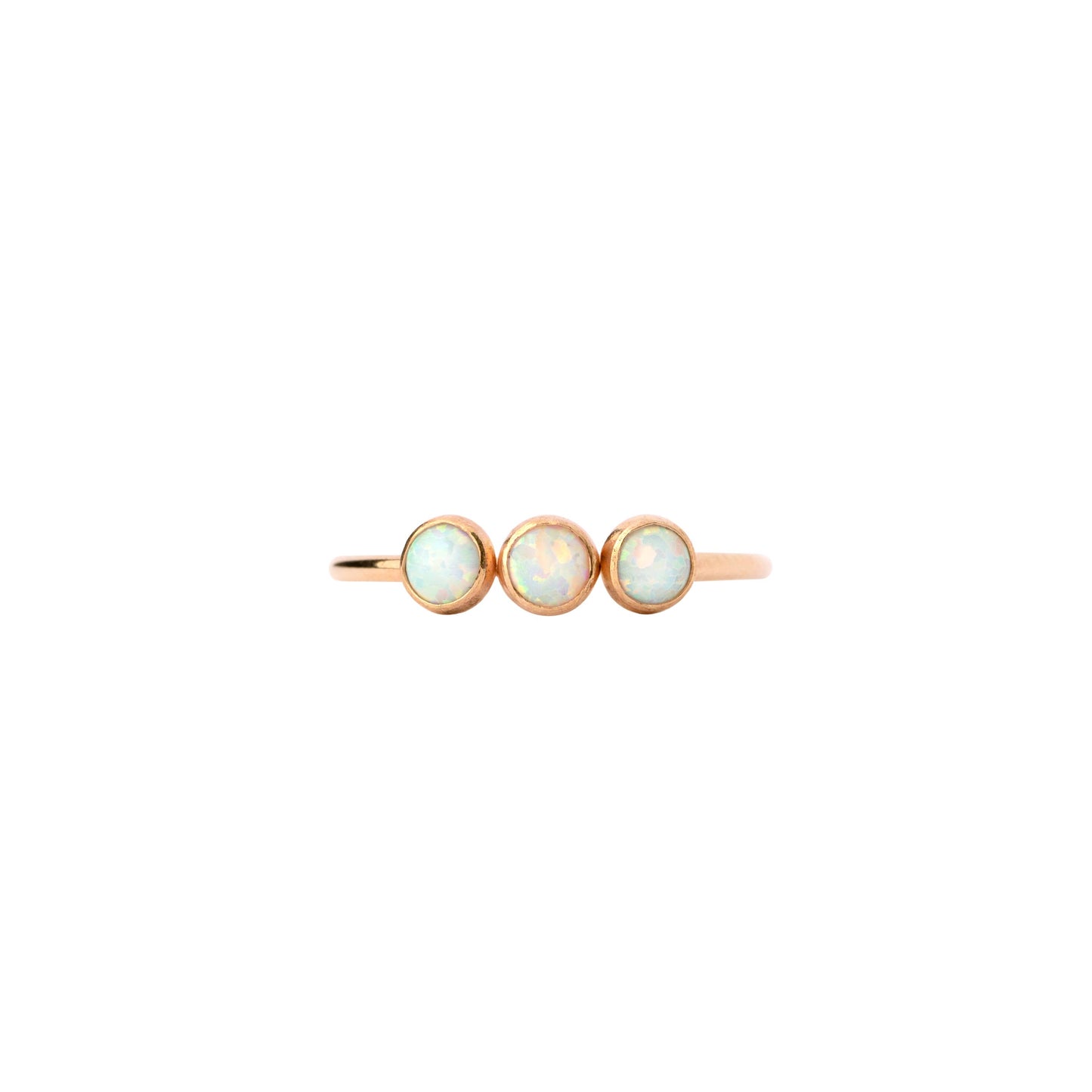 Three Sisters White Opal Ring