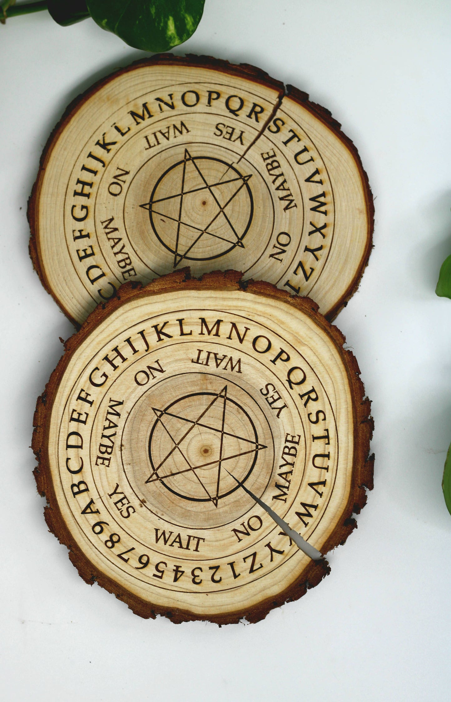 Natural Wood Pentagram Engraved Pendulum Board