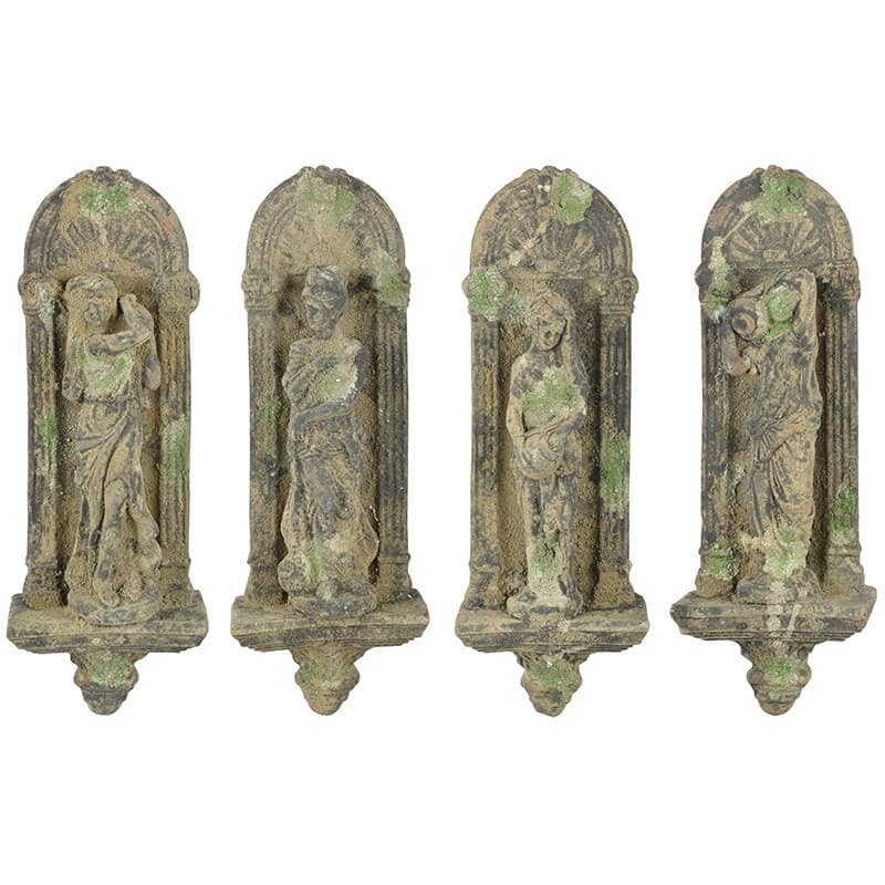 Aged Ceramic Wall Statue, Green, 4 Asst. Styles