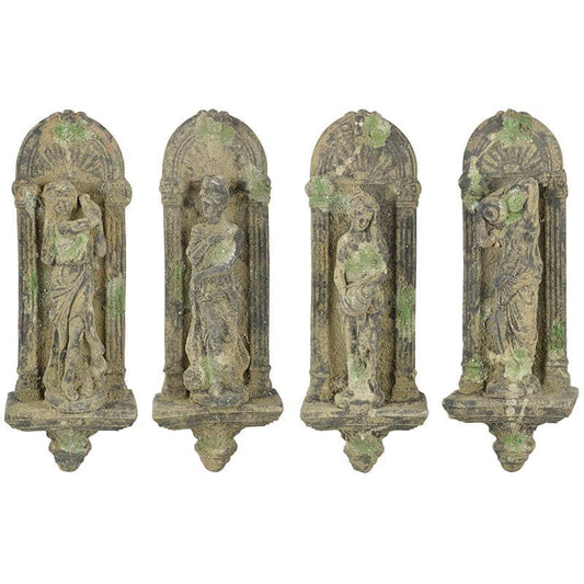 Aged Ceramic Wall Statue, Green, 4 Asst. Styles