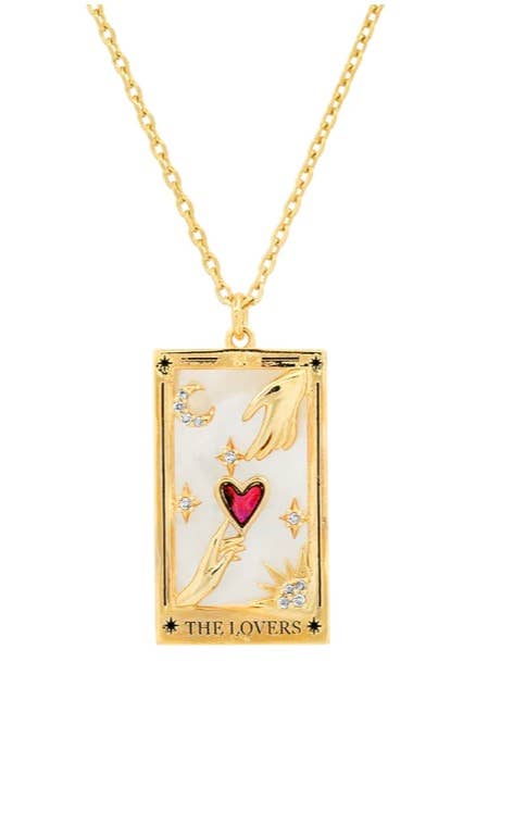 Tarot Card Necklace | The Lovers 14K