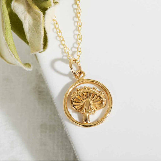 Agaric Mushroom Charm Necklace