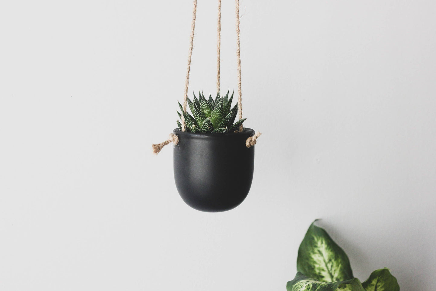 Matte Boho Ceramic Hanging Planter