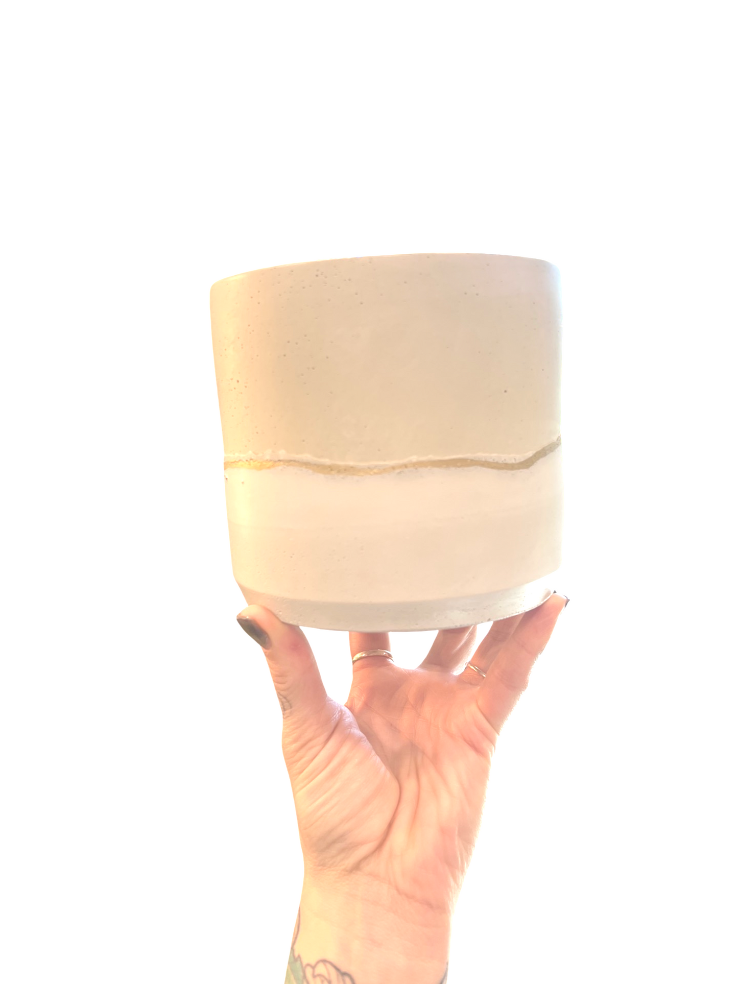 White & Cream Concrete Planter | Plant Er' Here