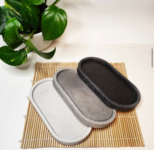 Oval Tray | Concrete